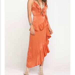 Flying Tomato wrap dress Asymmetrical hem western gypsy coquette sz S